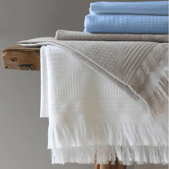 Le Jacquard français Hera bath towel White 90x150cm