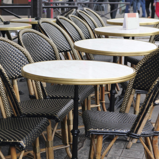 Bistro table with round laminate top - 30 colors 2 sizes 2 finishes