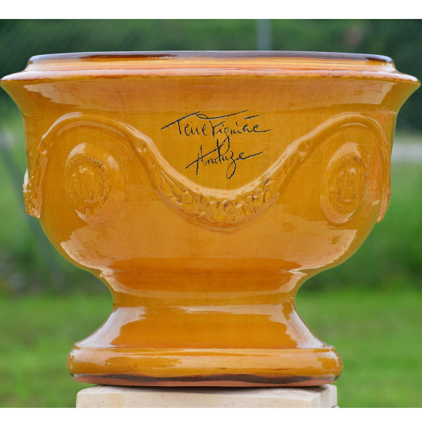 Anduze Cup Planter yellow mustard Terre Figuiere