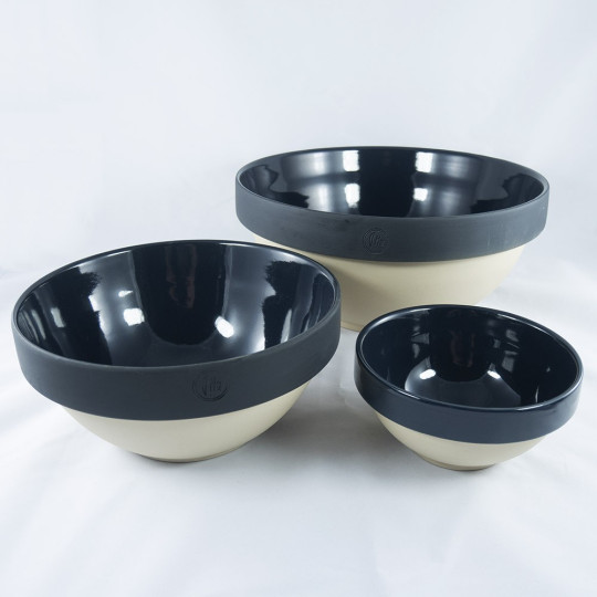 3 Paris stoneware terrines by Digoin - midnight blue