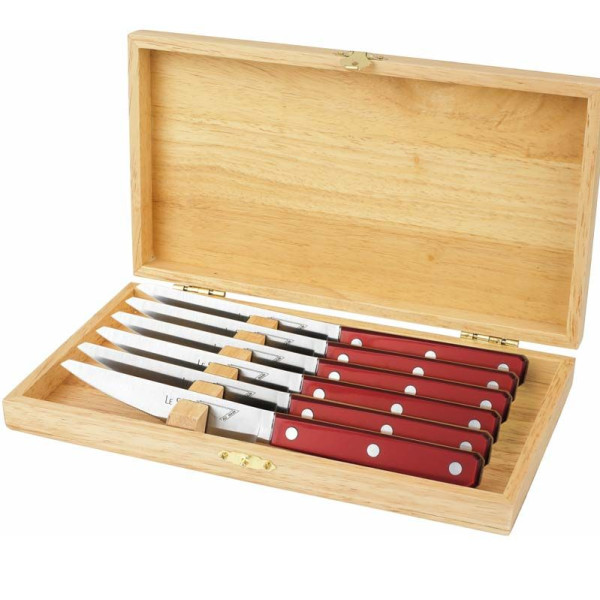 Au Nain stainless steel 6 steak knives - 4 colors