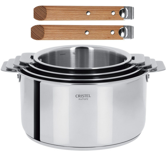 CRISTEL set 4 Casteline Cristel 2 handles - 3 finishes