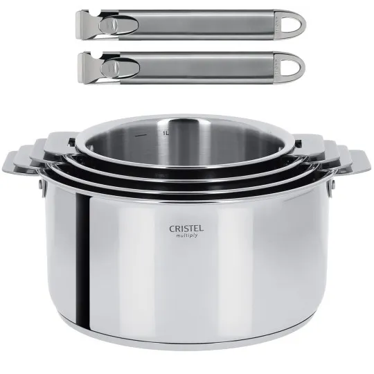 CRISTEL set 4 Casteline Cristel 2 handles - 3 finishes