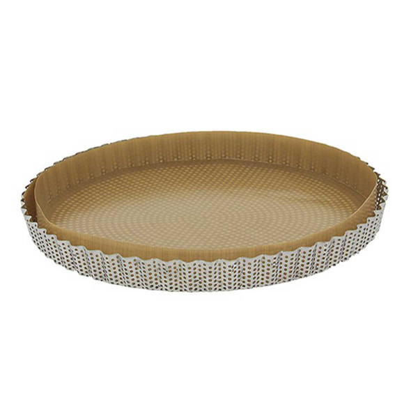 DE BUYER tainless steel fluted tart mold with removable bottom
