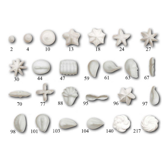 Set of 26 stainless steel fine sockets, for decoration purposes