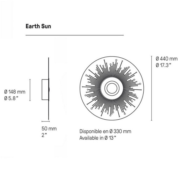 CVL Earth Sun Wall Lamp - 2 sizes 4 colors