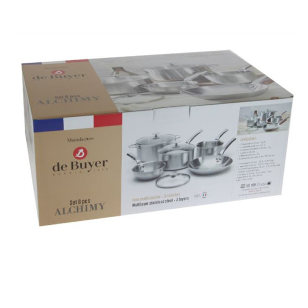 De Buyer Alchimy set 8-piece Frying Pan Saute Pan Saucepan and Stewpot