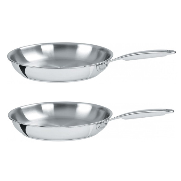 CRISTEL Castel Pro Cookware Set: 2 Stainless Steel Frying Pans, 20cm and 24cm