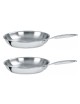 CRISTEL Castel Pro Cookware Set: 2 Stainless Steel Frying Pans, 20cm and 24cm