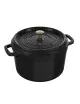 High round casserole cocotte Staub 24cm - black color
