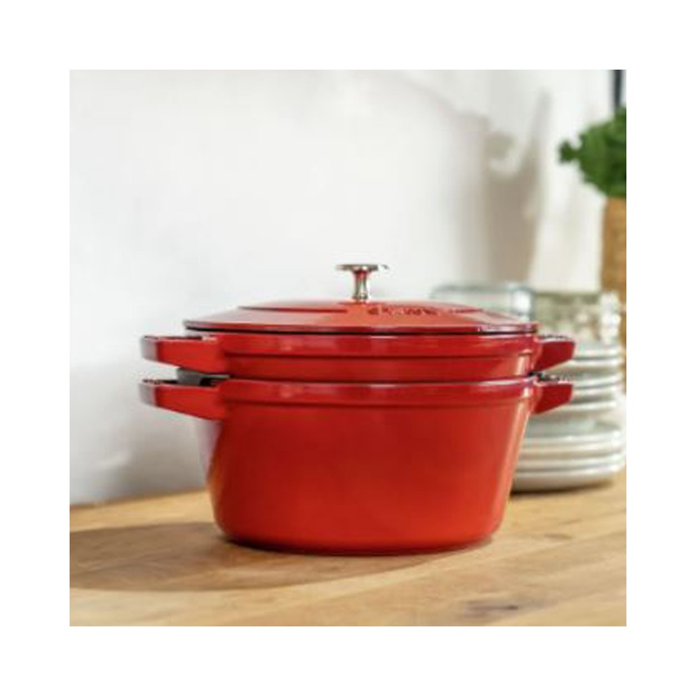 STAUB 3-Piece Stackable Cast Iron Cookware Set (24cm) - Casserole