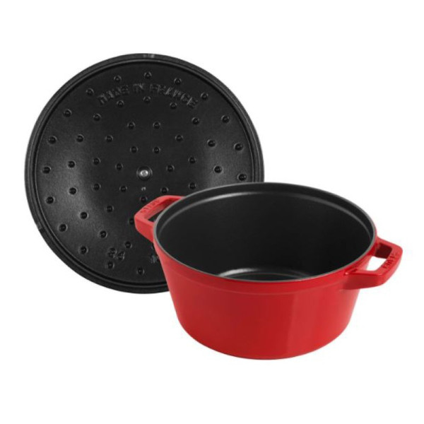 STAUB 3-Piece Stackable Cast Iron Cookware Set (24cm) - Casserole Dish and Frying Pan - 3 Colors