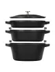 Staub 4-piece stacking set 24cm cocotte frying pan sauté pan - 3 colors