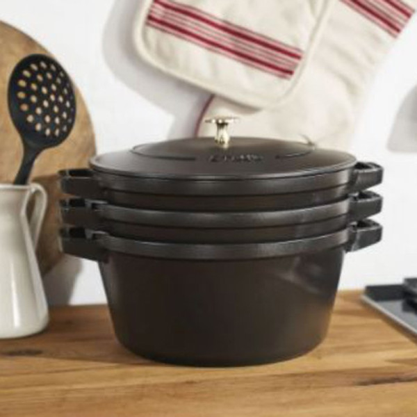 Staub 4-piece stacking set 24cm cocotte frying pan sauté pan - 3 colors