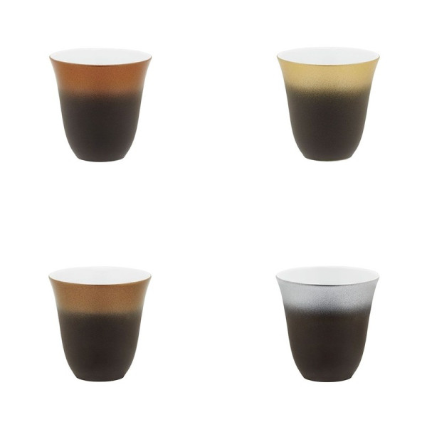 Set of 4 mocha cups Illusions DEGRENNE - 2 colors