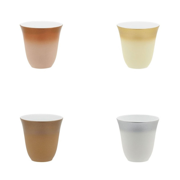 Set of 4 mocha cups Illusions DEGRENNE - 2 colors