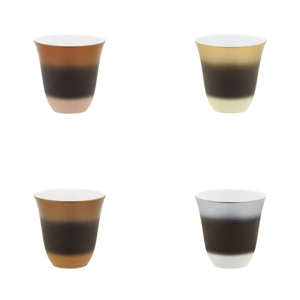 Set of 4 mocha cups Illusions DEGRENNE - 2 colors
