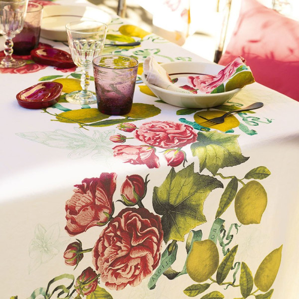 Garnier Thiebaut Citrons de Menton linen tablecloth - 4 sizes