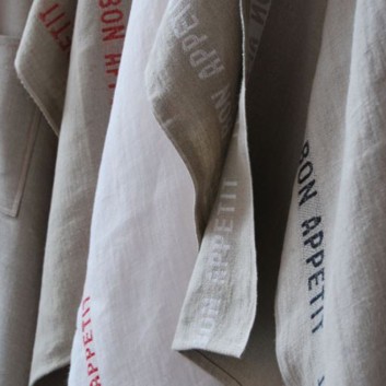 2 Bon appétit 100% linen Charvet tea towels - 9 colors