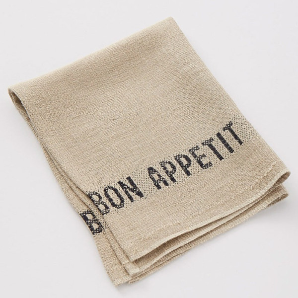 6 Napkins Bon Appétit Charvet 100% Linen