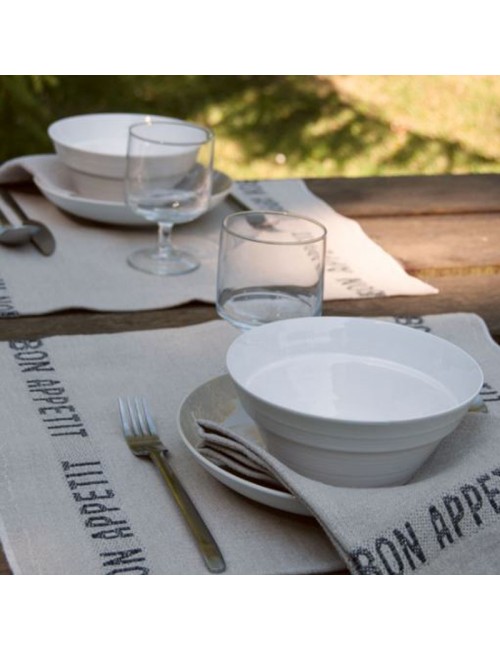 6 Napkins Bon Appétit Charvet 100% Linen