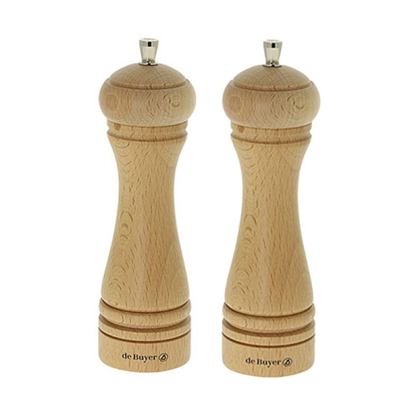 De Buyer Wooden Salt and Pepper Mills 18cm Java