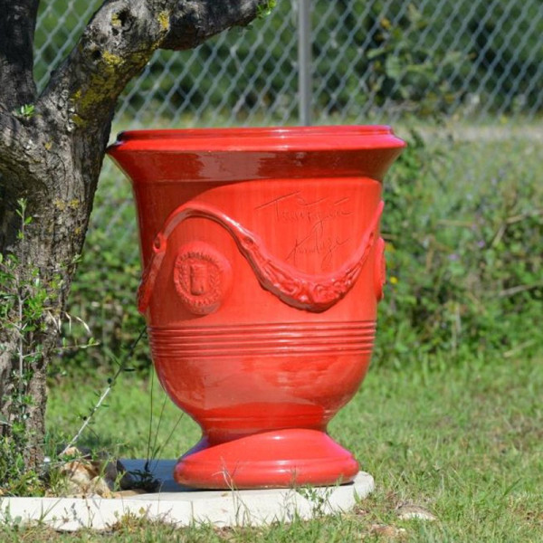 Terre Figuière Red glazed Anduze vase - 4 sizes
