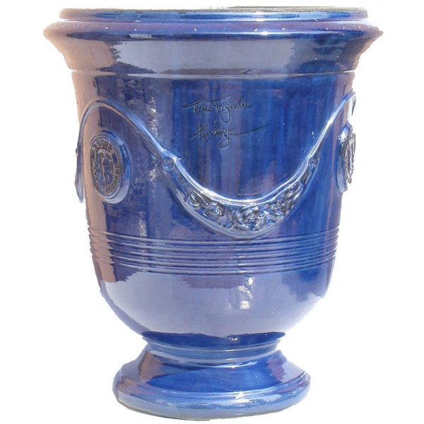 Terre Figuière Anduze vase enamelled dark blue  - 4 sizes