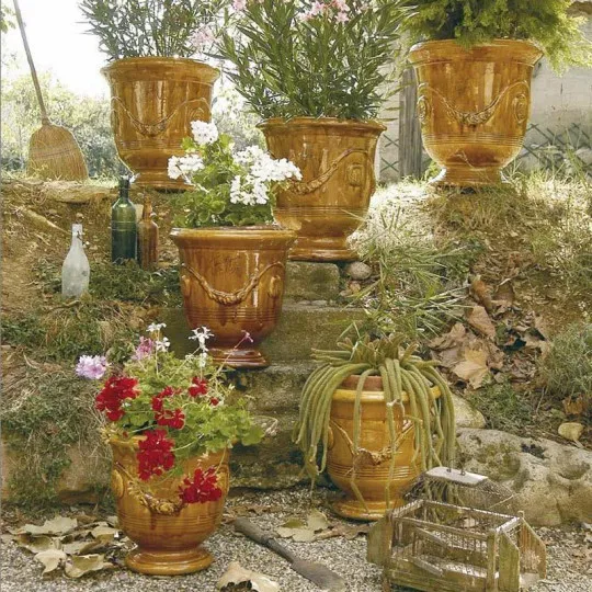 Terre Figuière Anduze vase enamelled honey  - 4 sizes