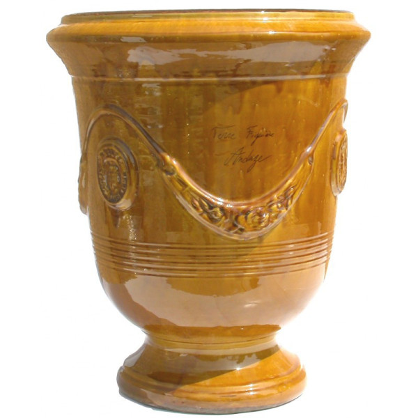 Terre Figuière Anduze vase enamelled honey  - 4 sizes