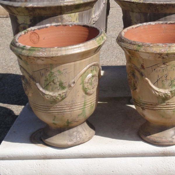 Terre Figuière Aged enameled Anduze vase Antique - 4 sizes