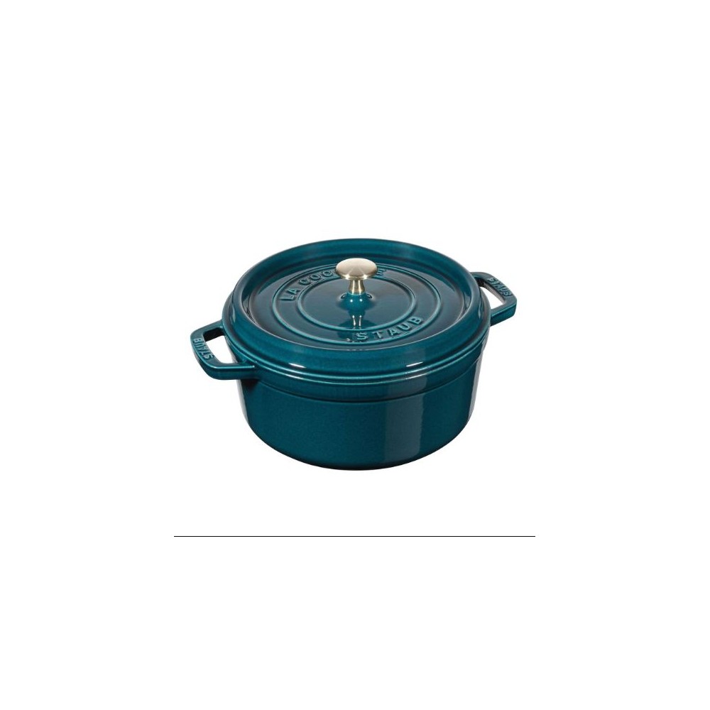 Staub Blue La Mer round cast iron cocotte diameters