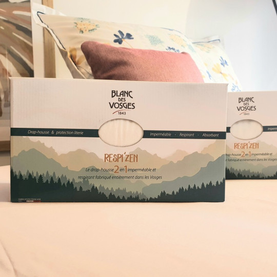 Blanc des Vosges Respi'Zen fitted sheet - 8 colors 9 sizes