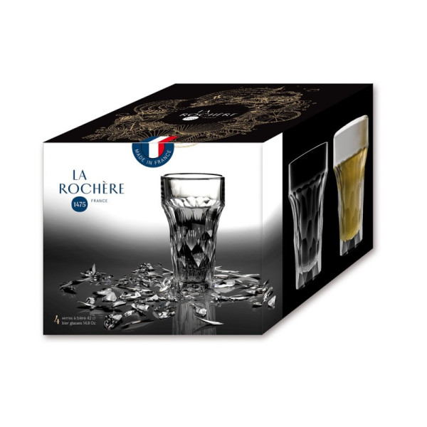 La Rochère 4 Silex beer glasses mugs set