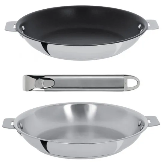 Cristel Casteline 2 frying pan set with removable handle 24 28cm
