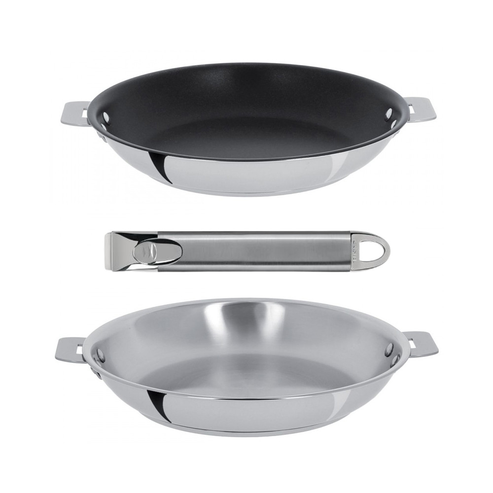 Cristel Casteline 2 frying pan set with removable handle 24 28cm
