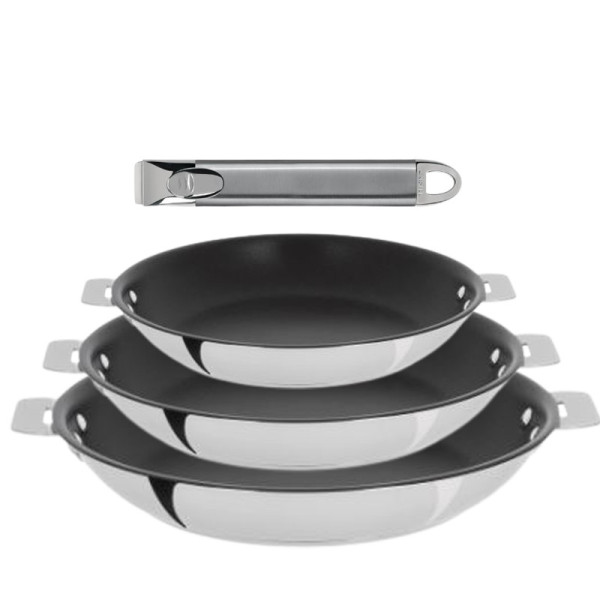 Set of 3 pans with Casteline coating Cristel