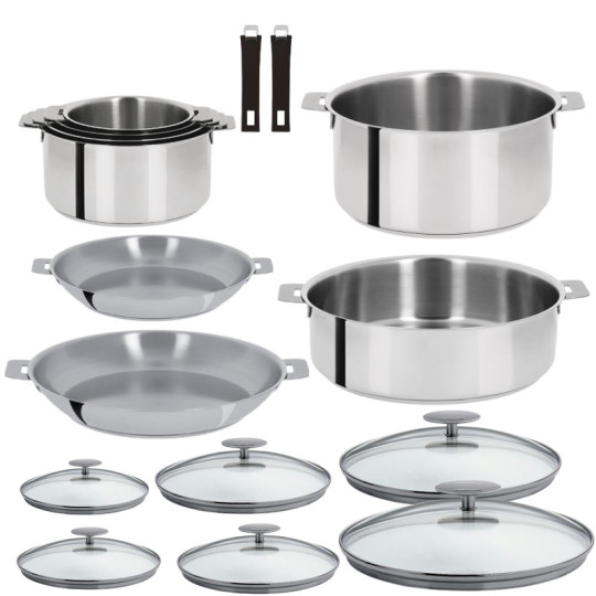 Cristel Mutine removable 14 pieces set stainless steel