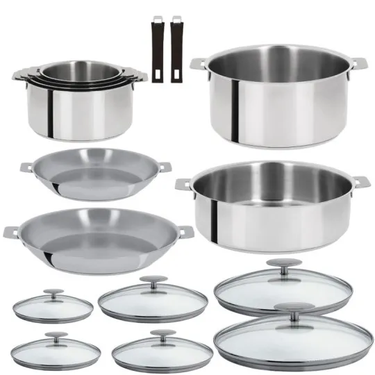 Cristel Mutine removable 14 pieces set stainless steel
