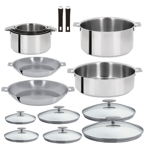 Cristel Mutine removable 14 pieces set stainless steel