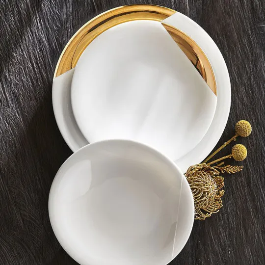 6 Degrenne SD One gold plates - 2 sizes