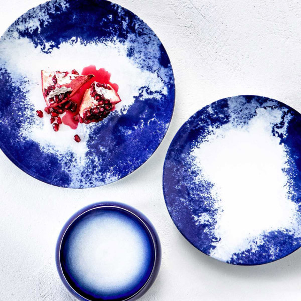 Degrenne 6 Blue Shades plates - 2 sizes