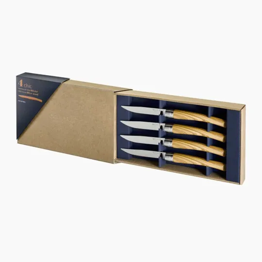Opinel 4 Olive Wood Table Knives