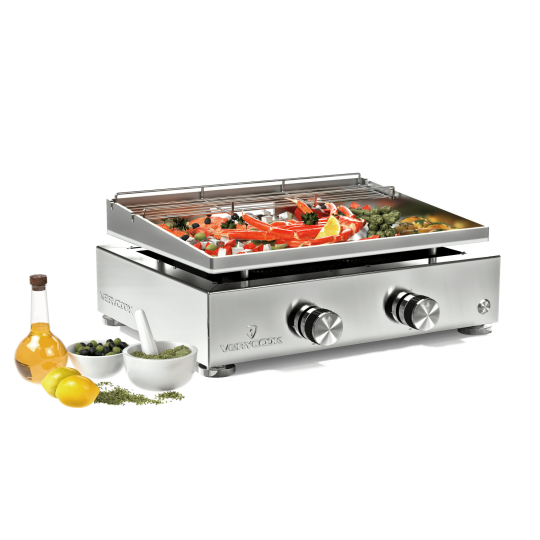 Plancha Simplicity Verycook 2 burner stainless steel plate - 6 colors