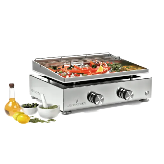 Plancha Simplicity Verycook 2 burner stainless steel plate - 6 colors