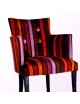 Striped fabric armchair