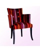 Striped fabric armchair
