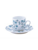 Deshoulières 6 cups and saucers blue flowers - 3 capacities