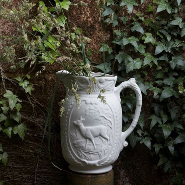 Digoin Deer vase pitcher in sandstone - 2 colors