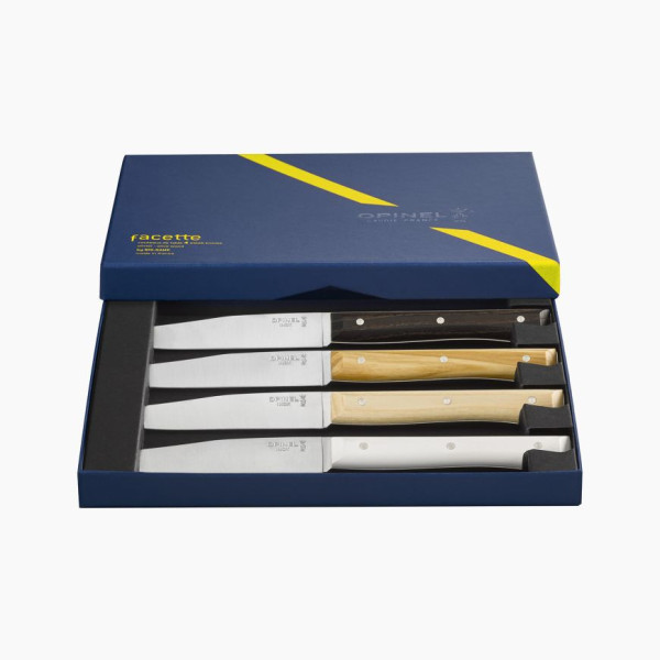 Opinel Box of 4 Facette knives - 5 colors